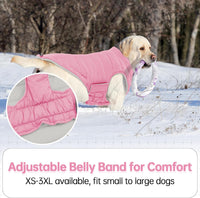 Lelepet Reversible Dog Coat Windproof Dog Jacket Lightweight Puffer - Medium / Pink - image 2