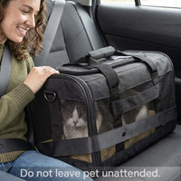 Conlun Cat Carrier Soft-Sided Pets Travel Carriers up to 15 Lbs - Green / 19.6"L x 12.6"W x 2.5"H - image 3
