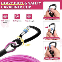 Snagle Paw Heavy Duty Dog Leads - 100FT-1000LBS, Tie Out Cable with Swivel Lockable Hook & Spring, Chew Proof Chain for Outside Dog Run