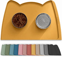 OHMO Cat Food Mat, Silicone Pet Feeding Mat, 18x9.8 - 24"L x 15"W / Honey