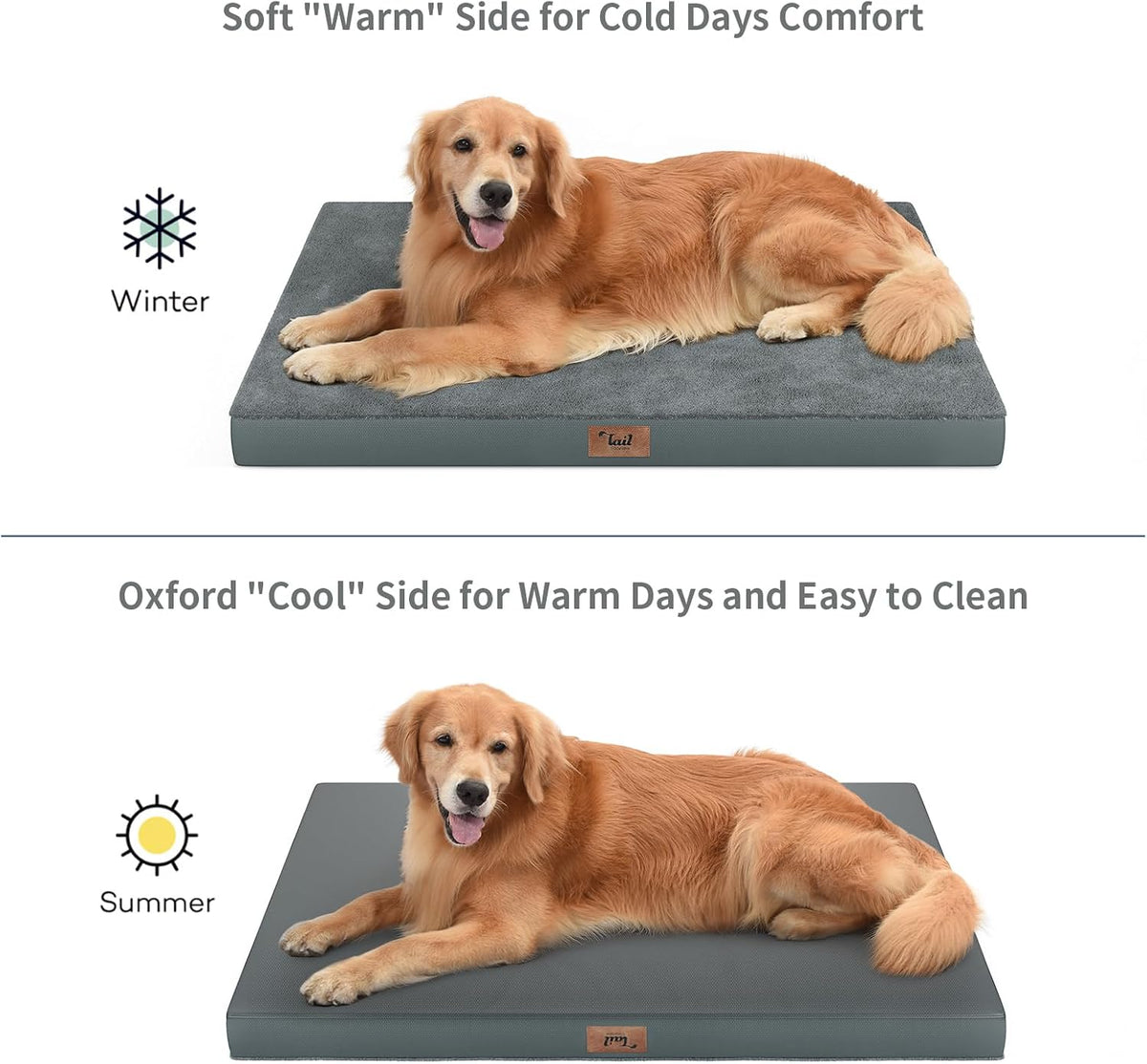 Outdoor Waterproof Orthopedic Dog Bed for Large Dogs – Essentials for Dogs - Dark Gray / 23.0"L x 17.0"W x 2.5"Th - image 3