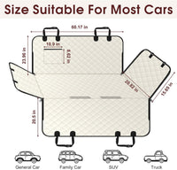 Waterproof Dog Car Seat Cover for Back Seat, Pet Hammock, L - Beige,Black / Large,Standard - image 2