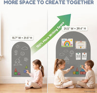 Qiytecno magnetic arch wall decal in quiet gray with chalk drawing - view 11
