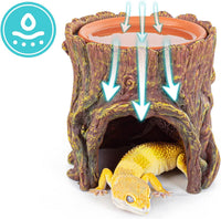 REPTIZOO Reptile Hide Cave Resin Moisture Keeping Reptile Cave - image 4
