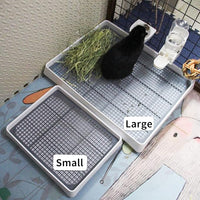 Oncpcare 22x18 Super Large Rabbit Litter Box with Grate for Cage, Extra Large Bunny Restroom Tray Pan Toilet, Fits 2 Rabbits