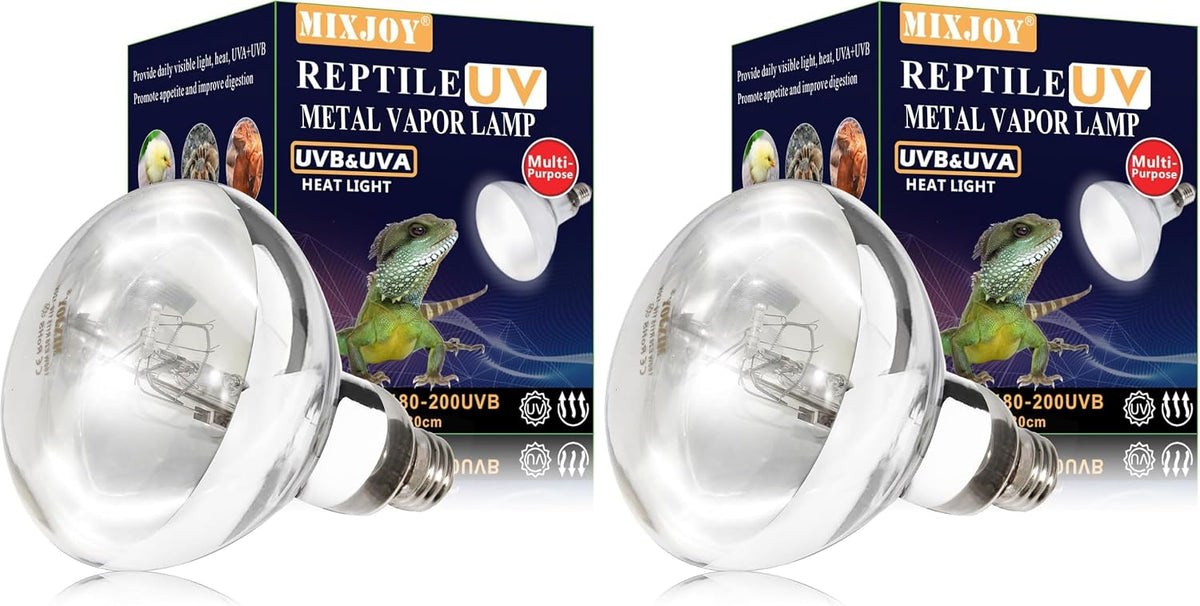 MIXJOY 160W Reptile Heat Lamp Bulb - 1 Count (Pack of 2)