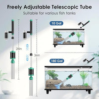 AKKEE Aquarium Vacuum Gravel Cleaner, 8 in 1 Multifunctional 36W Fish Tank Gravel Cleaner Vacuum for Water Changer Wash Sand Water Filter Circulation Waterproof Aquarium Vacuum Cleaner Timed Off
