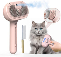 Pet Grooming Brush with Electronic Mist Spray - Red - image 2