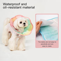 Touchdog Foldable Dog Cone Collar for Cats & Dogs - Adjustable Soft Recovery Collar with Waterproof PU Coating, Lightweight Design, 24.5cm/9.6in Wide Barrier (Pink Gradient Color, M)