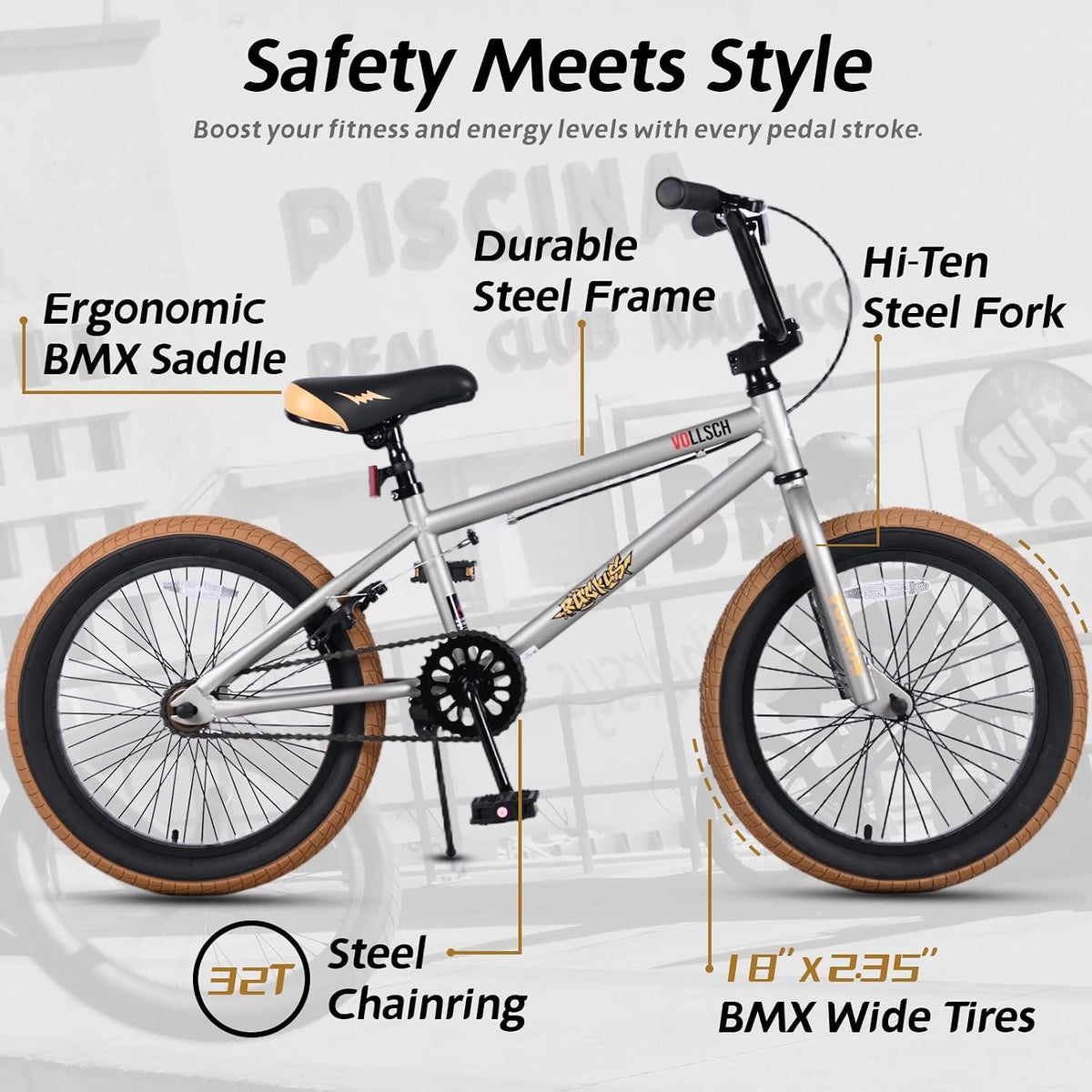 vollsch RUCKUS 20 inch kids freestyle BMX bike with pegs - view 29