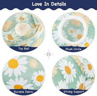 Tempcore Pet Cat Tunnel Tube Cat Toys 3 Way Collapsible, Cat Tunnels for Indoor Cats，Kitty Tunnel Bored Pet Toys Peek Hole Toy Ball Puppy, Kitty, Kitten, Rabbit Daisy Green Printed