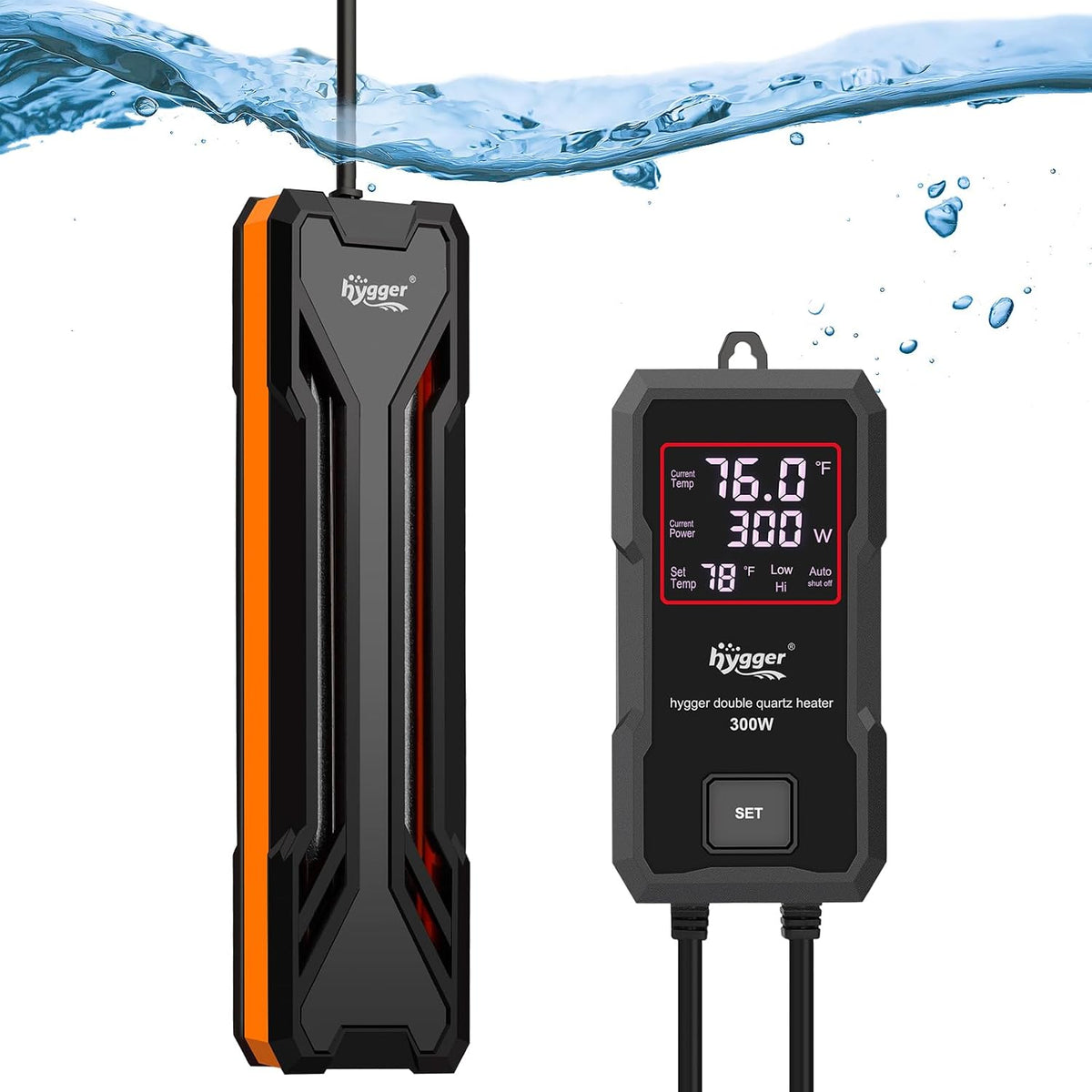 hygger Aquarium Heater 300W/500W/800W/1000W - 1000W for 130-260 Gallon