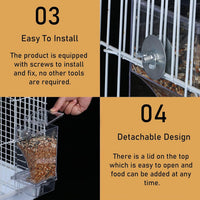 No Mess Bird Feeder for Cage Automatic Small Bird Food Container - Transparent / 1Pcs - image 4