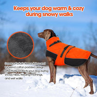 QBLEEV Warm Dog Jacket, Waterproof Dog Winter Coat with Harness – Essentials for Dogs - Orange / X-Large - image 3