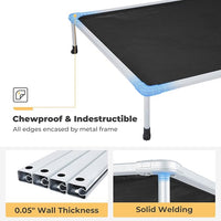 Veehoo Chewproof Elevated Dog Bed - Cooling Raised Pet Cot, Breathable Mesh, Washable & Non-Slip for Large Dogs, Indoor/Outdoor, Black Mat and Silver Metal Frame, 49x33inches (Model CWC2203B03)