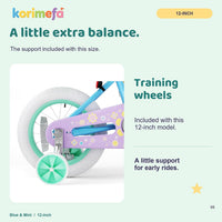 KORIMEFA girls bike with training wheels, basket and streamers in Rose Red - view 10