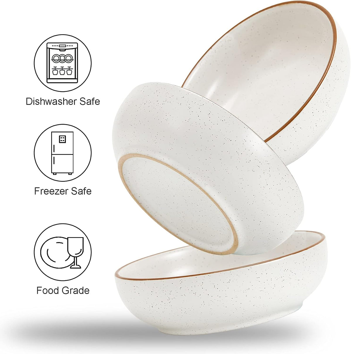 Ceramic Cat Bowls, Howise Pet Bowl Cat Dishes for Food and Water - white - image 4
