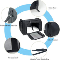 Soft Sided Carrier for Small Medium Cats Dogs - 17.0"L x 11.0"W x 11.0"H / Black - image 3