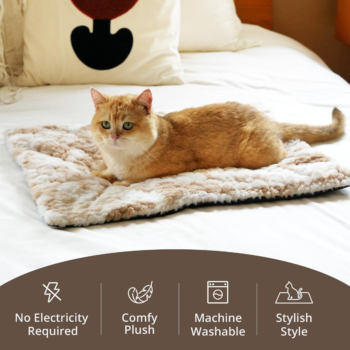 Self Warming Cat Pad, 24" x 18" - Brown / 24 x 18 in - image 2