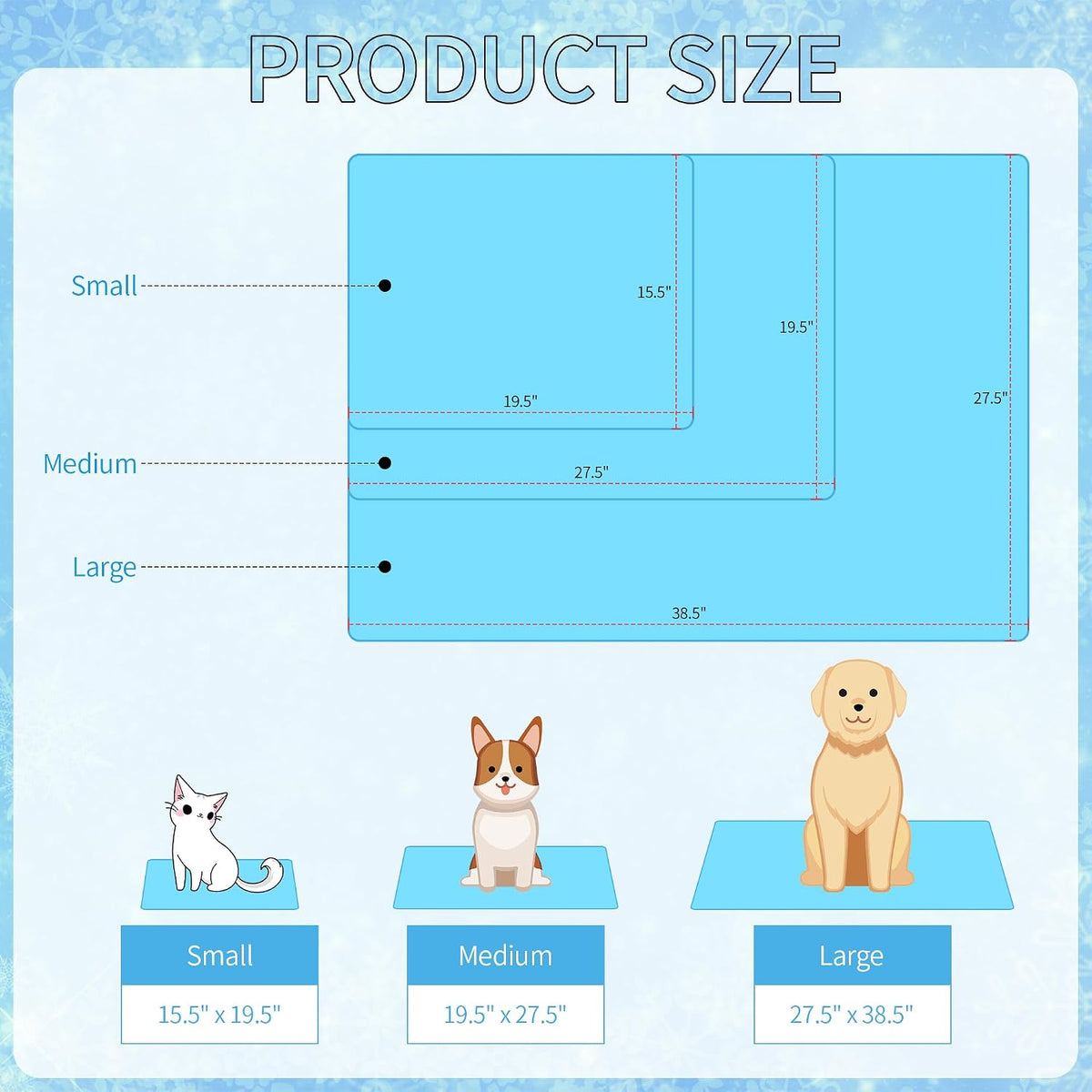 NACOCO Summer Pet Cooling Mat - L: 27.5'' x 38.5'' / Blue Duck - image 4
