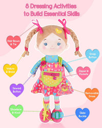 LeyaDoll 16 inch Montessori baby doll with buttons, zippers and laces - view 23