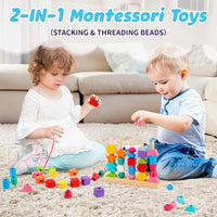 Hieoby Montessori Wooden Beads Sequencing Toy Set - image 4