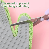 2 in 1 Pet Grooming Glove for Cats & Dogs, Efficient Deshedding Brush Pet Long Short Fur Removal Glove, Gentle Massaging Puppy Kitten Bathing Grooming Brush Tool, Easy Clean Floating Hair Mitt