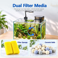 1.25 Gallon Fish Tank Small Glass Aquarium Kit Starter Set Dark - 3 Gallon - image 4