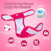 Pet Soft Washable Female Diapers Female Dog Diapers - Classy / Medium:14''-19'' - image 2