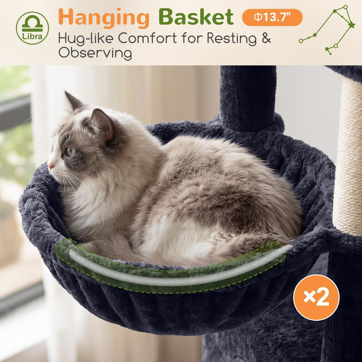 Globlazer Z78 Heavy Duty Cat Tree for 20lbs Large Adult Cats - Dark Grey / 54 inch - image 4