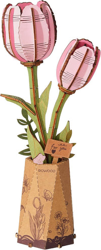 rowood 3D Puzzles for Adults - Pink Tulip