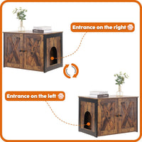 Cat Litter Box Enclosure, Hidden Litter Box Furniture - Rustic Brown - image 4