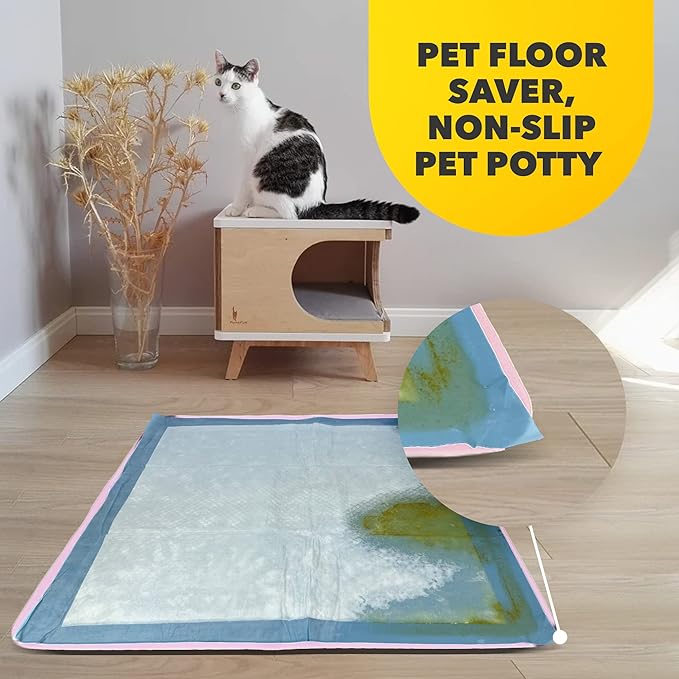 TidyFriend 2 Pack Dog Pee Pad Holder Tray Fits for 24” x 24” Wee Wee Pee Pads - Stable Grip, Raised Edges, Quick-Wipe Silicone Surface Dog Potty Tray Holder for Indoor Flooring Protection (Rose)