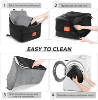 Dog Car Seat for Small/Medium Dogs, Dog Booster Car Seats with Thick Cushion for Dogs Under 35lbs, Detachable Washable Pet Car Seat with Storage Pockets, 2 Safety Belts(Black/Grey)