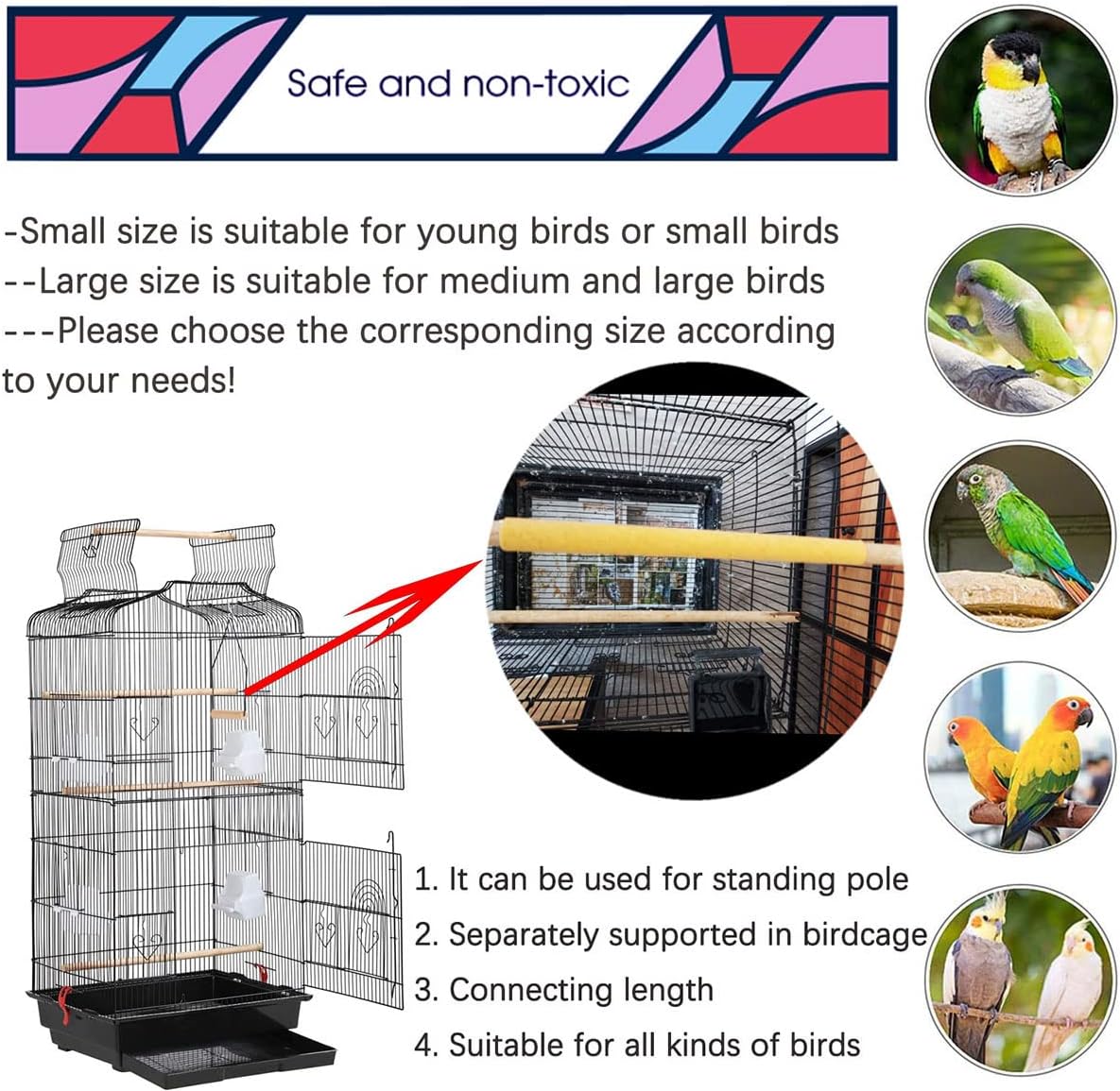 20Pcs Sand Perch Covers for Bird - Yellow / 20pcs 7.5" x 0.43" - image 2