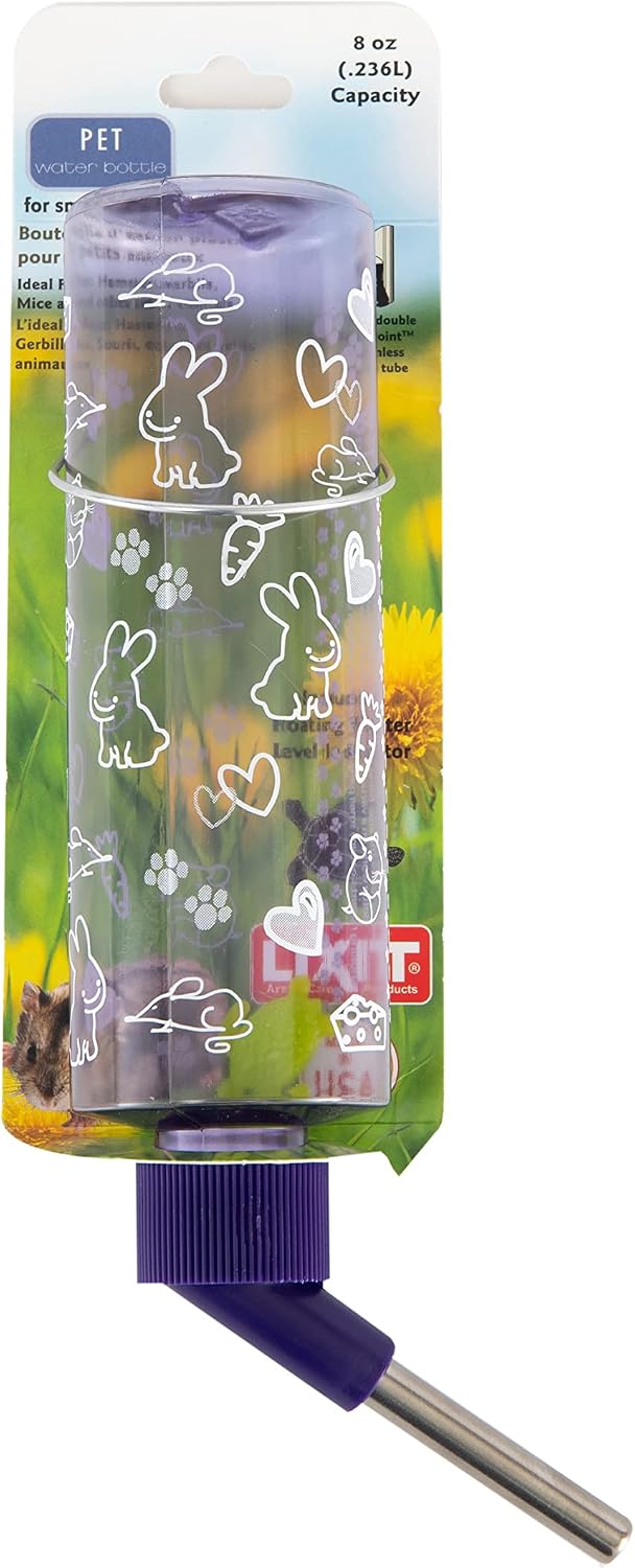 Lixit Weather Resistant Cage Water Bottles for Rabbits, Ferrets - Clear / 8 Ounce Pack of 2 - image 4