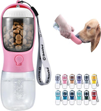 Dog Water Bottle Portable with Food Container & Filter for Travel – Essentials for Dogs - #04 Pink / 10oz