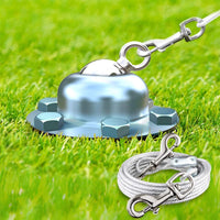 360° Swivel Dog Tie Out Stake Dog Anchor Heavy Duty Stainless Steel - Stake with 50 ft cable