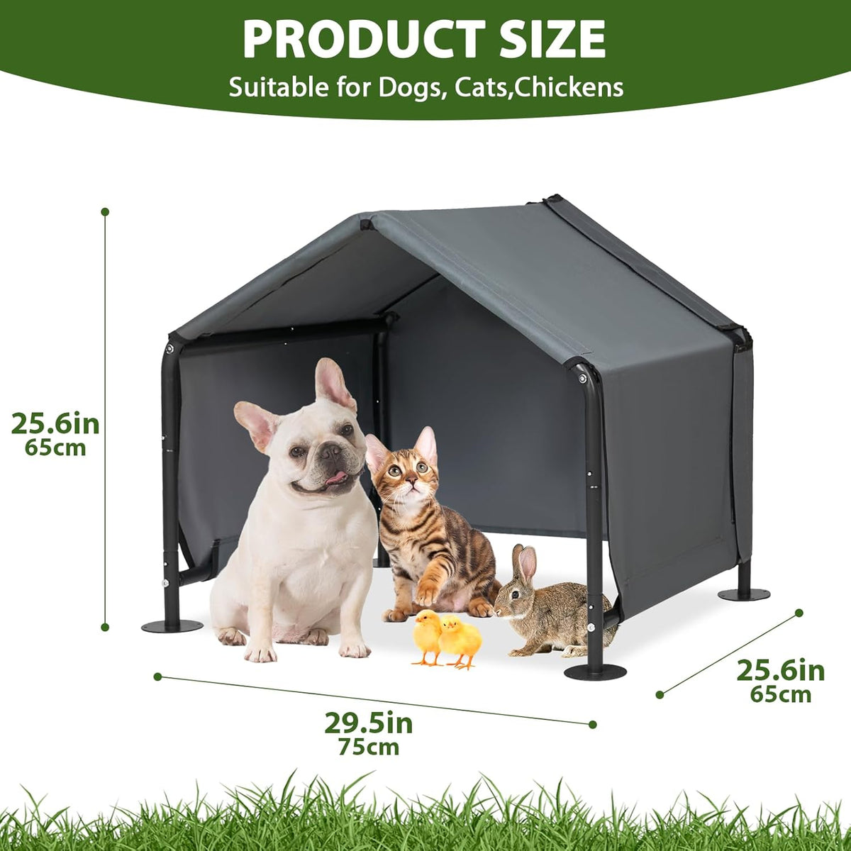 Large Dog Shade Shelter for Outside - Grey / Small - image 2