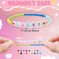 Ecation beaded friendship bracelets bulk set of 96 acrylic bead bracelets with glow letter beads - view 7