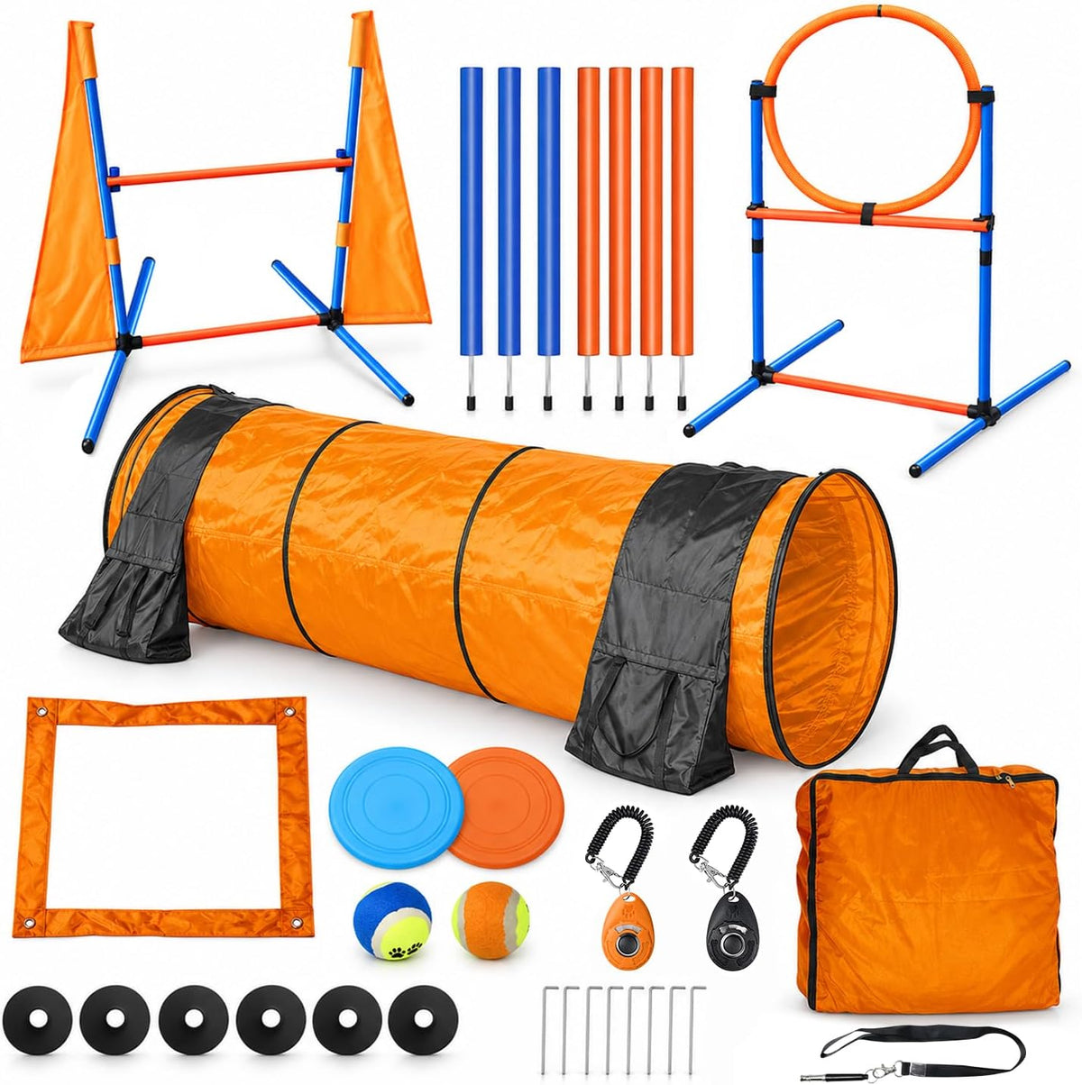 Dog Agility Equipment, 80-Piece Dog Agility Course Backyard Set – Essentials for Dogs