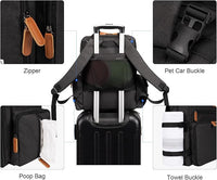 Modoker Dog Travel Bag, Airline Approved Backpack for Pet Accessories Organizer, Tote Weekend Bag with 2 Dog Food Storage Containers, 2 Collapsible Bowls, 1 Pet Mat, Black