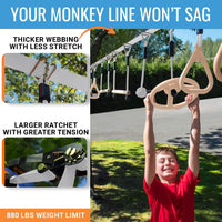Hyponix Ninja Warrior Obstacle Course for Kids, 13 Obstacles - 2 x 50' + 10 Obstacles / Grey - image 3