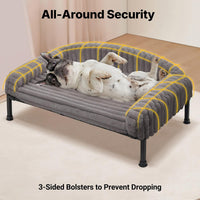 Veehoo Elevated Dog Bed with Bolster Cushion - Grey / 30.0"L x 20.0"W x 8.3"Th - image 4