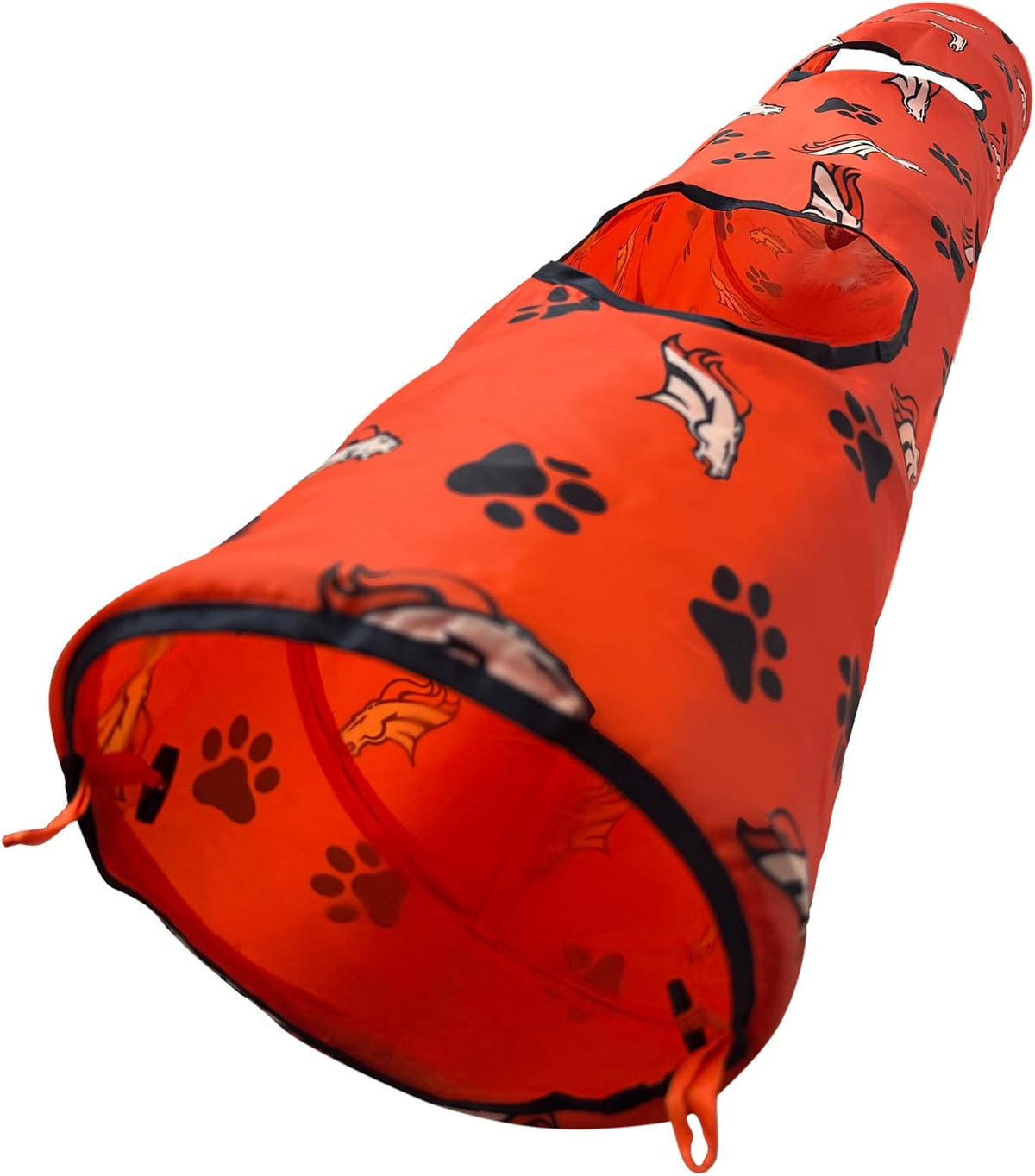 NFL Philadelphia Eagles Cat Tunnel Tube Toy with Plush Football - Denver Broncos - image 3