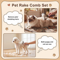 Patelai 4 Pcs Dog Dematting Comb - Gray and Black / Premium - image 3