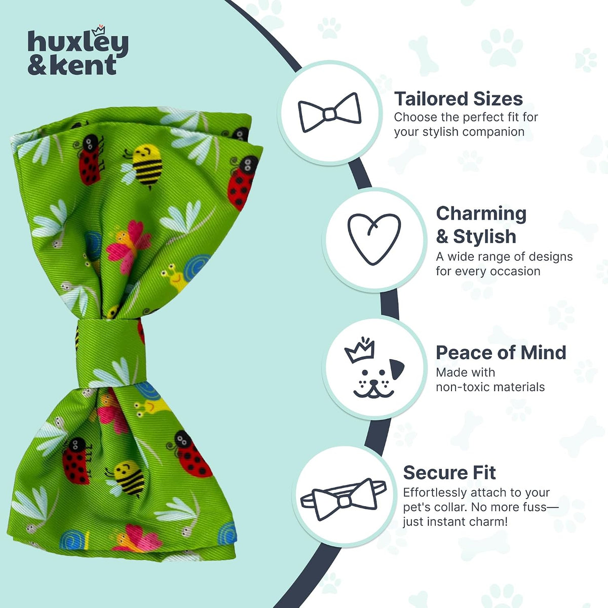 Huxley & Kent Pet Bow Tie for Dogs & Cats - Garden Party / Small - image 4