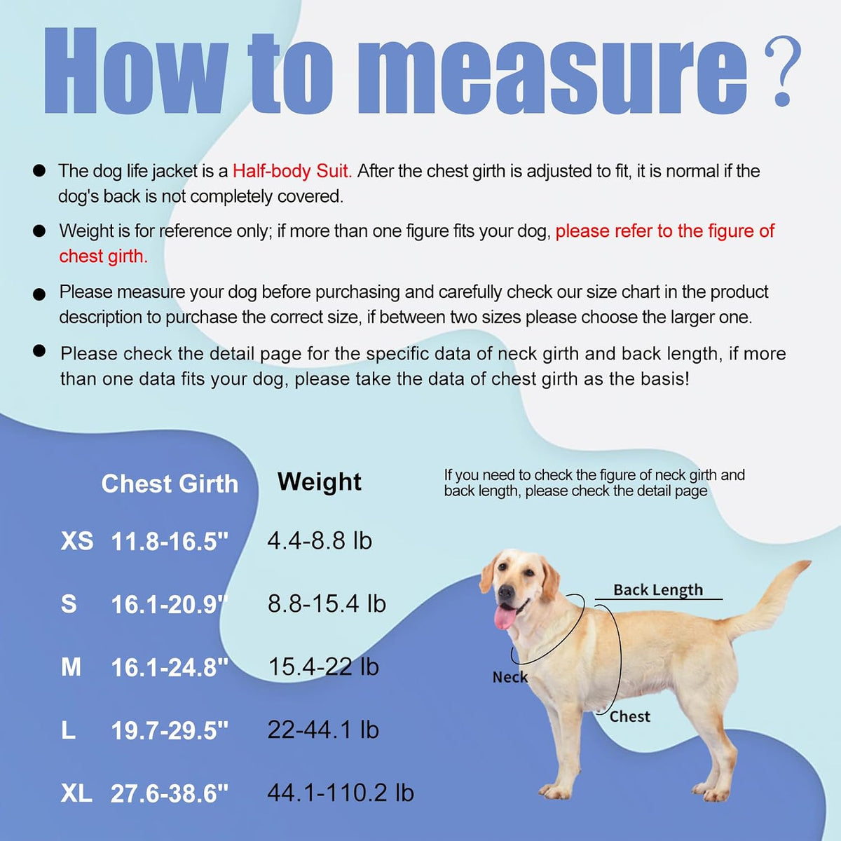 Doglay Dog Life Jacket, Swim Vest for Boating & Swimming - Xl :27.6"-38.6" (Ribcage Girth)- Double Handles / Fish scale Gradient - image 2