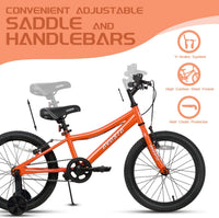 AVASTA Bilbo 18 20 24 Inch Kids Bike for Boys Girls Youth 5-14 Years - Orange / 18 Inch with Kickstand & Training Wheels - image 4