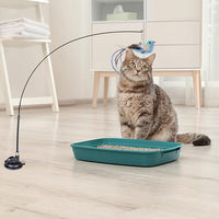 Cat Feather Toys, 10PCS Toys with Super Suction Cup, 2PCS Detachable Wand & 6PCS Replacement Teaser Refills, Interactive Indoor Cat Play